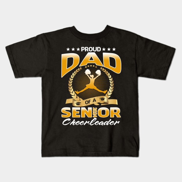 Proud Dad Of A 2024 Senior Cheerleader Kids T-Shirt by eyelashget